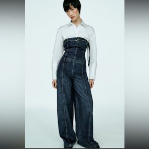 Zara Strapless denim dress